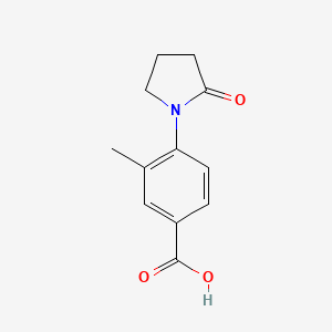 molecular formula C12H13NO3 B13689834 3-Methyl-4-(2-oxopyrrolidin-1-YL)benzoic acid 