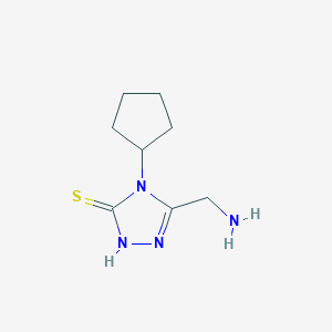 molecular formula C8H14N4S B13689858 5-(Aminomethyl)-4-cyclopentyl-4H-1,2,4-triazole-3-thiol 