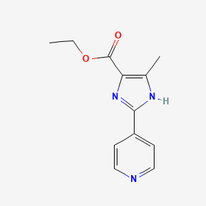 molecular formula C12H13N3O2 B13689875 Ethyl 5-Methyl-2-(4-pyridyl)-1H-imidazole-4-carboxylate 