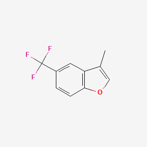 molecular formula C10H7F3O B13690401 Benzofuran, 3-methyl-5-(trifluoromethyl)- CAS No. 463976-22-9