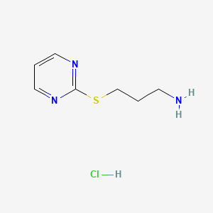 molecular formula C7H12ClN3S B1369047 3-(Pyrimidin-2-ylthio)propan-1-amine hydrochloride 