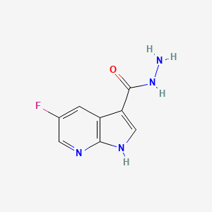 molecular formula C8H7FN4O B13690577 5-Fluoro-7-azaindole-3-carbohydrazide 