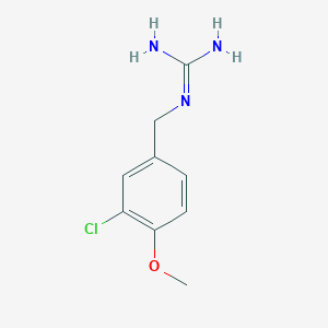 molecular formula C9H12ClN3O B13690760 1-(3-Chloro-4-methoxybenzyl)guanidine 