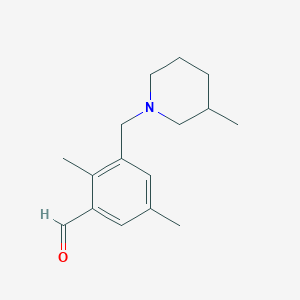 molecular formula C16H23NO B1369096 2,5-Dimethyl-3-[(3-methyl-1-piperidinyl)methyl]benzaldehyde CAS No. 894213-72-0