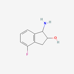 molecular formula C9H10FNO B13691048 (1R,2R)-1-Amino-4-fluoroindane-2-ol 