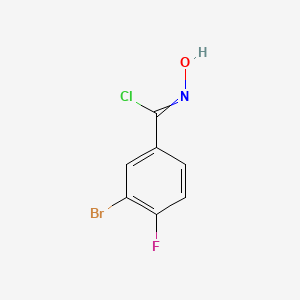 molecular formula C7H4BrClFNO B13691058 3-Bromo-alpha-chloro-4-fluorobenzaldoxime 