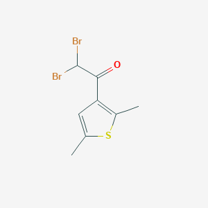 molecular formula C8H8Br2OS B13691123 2,2-Dibromo-1-(2,5-dimethyl-3-thienyl)ethanone CAS No. 122654-18-6