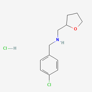 molecular formula C12H17Cl2NO B1369113 [(4-Chlorophenyl)methyl](oxolan-2-ylmethyl)amine, chloride 