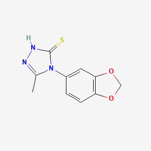molecular formula C10H9N3O2S B1369116 4-(1,3-苯并二氧杂环-5-基)-5-甲基-4H-1,2,4-三唑-3-硫醇 CAS No. 669755-93-5