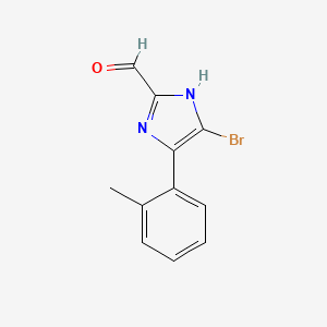 molecular formula C11H9BrN2O B13691166 5-Bromo-4-(o-tolyl)imidazole-2-carbaldehyde 