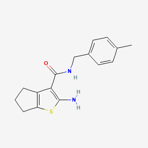 molecular formula C16H18N2OS B1369117 2-amino-N-(4-methylbenzyl)-5,6-dihydro-4H-cyclopenta[b]thiophene-3-carboxamide CAS No. 725226-42-6
