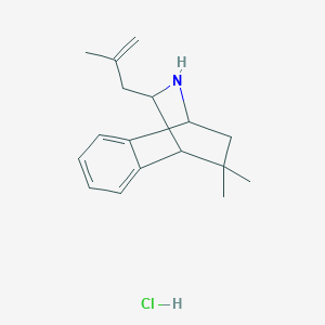 molecular formula C17H24ClN B1369124 11,11-Dimethyl-10-(2-methyl-2-propenyl)-9-azatricyclo[6.2.2.0~2,7~]dodeca-2,4,6-triene hydrochloride 