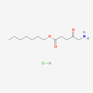 molecular formula C12H24ClNO3 B136913 Pentanoic acid, 5-amino-4-oxo-, heptyl ester, hydrochloride CAS No. 140898-92-6