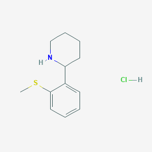 molecular formula C12H18ClNS B1369130 2-[2-(Methylsulfanyl)phenyl]piperidine hydrochloride 