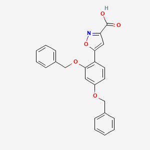 molecular formula C24H19NO5 B13691323 5-(2,4-Bis(benzyloxy)phenyl)isoxazole-3-carboxylic acid 