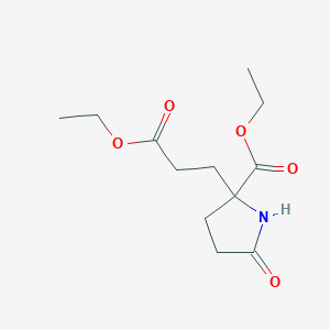 molecular formula C12H19NO5 B13691346 5-Carbethoxy-5-(2-carbethoxyethyl)-2-pyrrolidinone 
