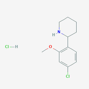 molecular formula C12H17Cl2NO B1369136 2-(4-Chloro-2-methoxyphenyl)piperidine hydrochloride CAS No. 1177281-35-4