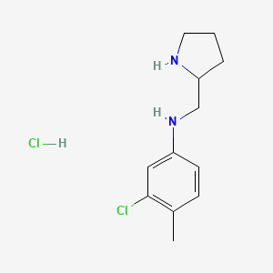 molecular formula C12H18Cl2N2 B1369137 3-chloro-4-methyl-N-(2-pyrrolidinylmethyl)aniline hydrochloride CAS No. 1177342-87-8