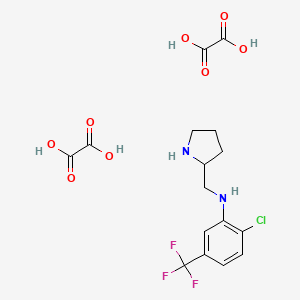 molecular formula C16H18ClF3N2O8 B1369138 2-chloro-N-(2-pyrrolidinylmethyl)-5-(trifluoromethyl)aniline dioxalate CAS No. 1177360-19-8