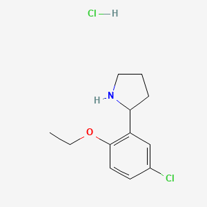 molecular formula C12H17Cl2NO B1369139 2-(5-Chloro-2-ethoxyphenyl)pyrrolidine hydrochloride CAS No. 1177345-81-1