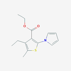 molecular formula C14H17NO2S B1369146 ethyl 4-ethyl-5-methyl-2-(1H-pyrrol-1-yl)thiophene-3-carboxylate CAS No. 952959-33-0