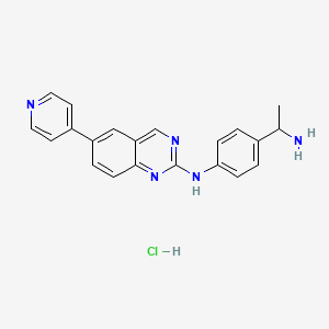 molecular formula C21H20ClN5 B13691469 (R)-N-[4-(1-Aminoethyl)phenyl]-6-(4-pyridyl)quinazolin-2-amine Hydrochloride 