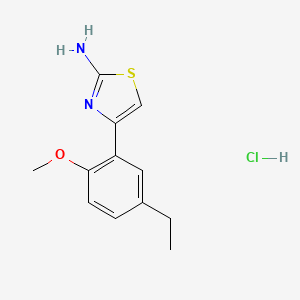 molecular formula C12H15ClN2OS B1369148 4-(5-Ethyl-2-methoxyphenyl)-1,3-thiazol-2-ylamine hydrochloride 