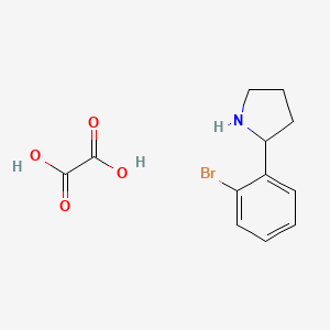 molecular formula C12H14BrNO4 B1369150 2-(2-Bromophenyl)pyrrolidine oxalate (2:1) 