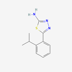 molecular formula C11H13N3S B13691646 5-(2-Isopropylphenyl)-1,3,4-thiadiazol-2-amine 