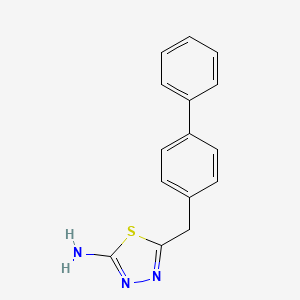 molecular formula C15H13N3S B13691648 5-[([1,1'-Biphenyl]-4-yl)methyl]-1,3,4-thiadiazol-2-amine CAS No. 87527-45-5
