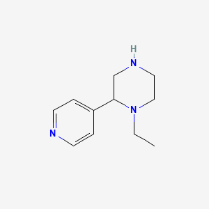 molecular formula C11H17N3 B13691650 1-Ethyl-2-(4-pyridyl)piperazine 