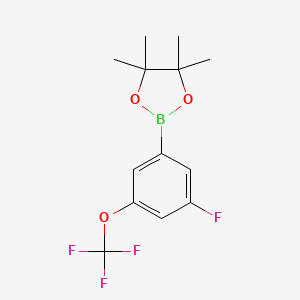 molecular formula C13H15BF4O3 B13691777 3-Fluoro-5-(trifluoromethoxy)phenylboronic Acid Pinacol Ester 