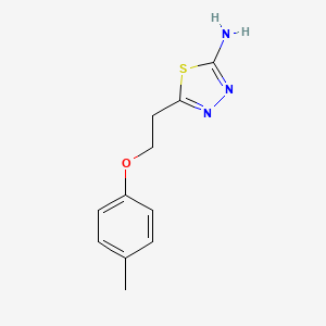 molecular formula C11H13N3OS B1369178 5-[2-(4-Methylphenoxy)ethyl]-1,3,4-thiadiazol-2-amine CAS No. 915921-66-3