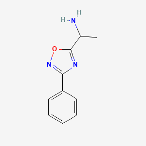 molecular formula C10H11N3O B1369182 1-(3-Phenyl-1,2,4-oxadiazol-5-yl)ethanamine CAS No. 915919-76-5