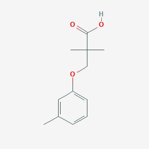 molecular formula C12H16O3 B1369186 2,2-Dimethyl-3-(3-methylphenoxy)propanoic acid 