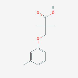 molecular formula C12H16O3 B1369186 2,2-Dimethyl-3-m-tolyloxypropionic acid 