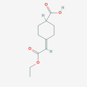 molecular formula C11H16O4 B13691868 4-(2-Ethoxy-2-oxoethylidene)cyclohexanecarboxylic acid 