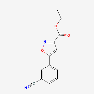 molecular formula C13H10N2O3 B13691910 Ethyl 5-(3-Cyanophenyl)isoxazole-3-carboxylate 
