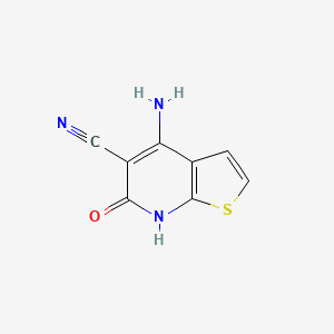molecular formula C8H5N3OS B13691917 4-Amino-6-oxo-6,7-dihydrothieno[2,3-b]pyridine-5-carbonitrile 
