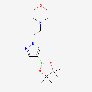 molecular formula C15H26BN3O3 B1369216 4-(2-(4-(4,4,5,5-tetramethyl-1,3,2-dioxaborolan-2-yl)-1H-pyrazol-1-yl)ethyl)morpholine CAS No. 864754-18-7