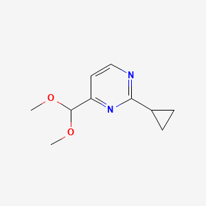 molecular formula C10H14N2O2 B1369221 2-Cyclopropyl-4-(dimethoxymethyl)pyrimidine CAS No. 914348-07-5