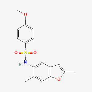 molecular formula C17H17NO4S B13692233 N-(2,6-Dimethyl-5-benzofuryl)-4-methoxybenzenesulfonamide 