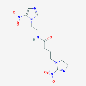 molecular formula C12H15N7O5 B136924 4-(2-nitroimidazol-1-yl)-N-[2-(5-nitroimidazol-1-yl)ethyl]butanamide CAS No. 154094-95-8