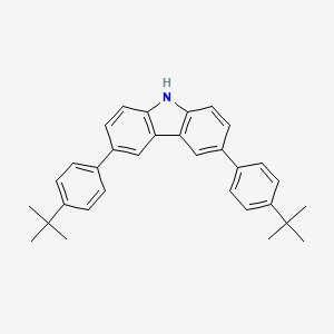 molecular formula C32H33N B13692540 3,6-Bis[4-(tert-butyl)phenyl]-9H-carbazole 