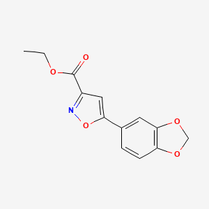 molecular formula C13H11NO5 B13692547 Ethyl 5-(Benzo[d][1,3]dioxol-5-yl)isoxazole-3-carboxylate 