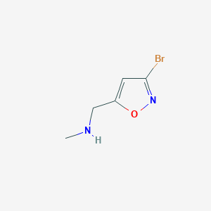 molecular formula C5H7BrN2O B13692582 1-(3-Bromo-5-isoxazolyl)-N-methylmethanamine 