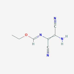 molecular formula C7H8N4O B13692646 Ethyl n-(2-amino-1,2-dicyanovinyl)formimidate 