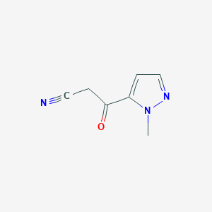 molecular formula C7H7N3O B13693429 3-(1-Methyl-5-pyrazolyl)-3-oxopropanenitrile 