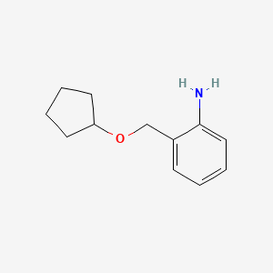 molecular formula C12H17NO B1369361 2-[(Cyclopentyloxy)methyl]aniline 