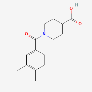 molecular formula C15H19NO3 B1369367 1-(3,4-Dimethylbenzoyl)piperidine-4-carboxylic acid 